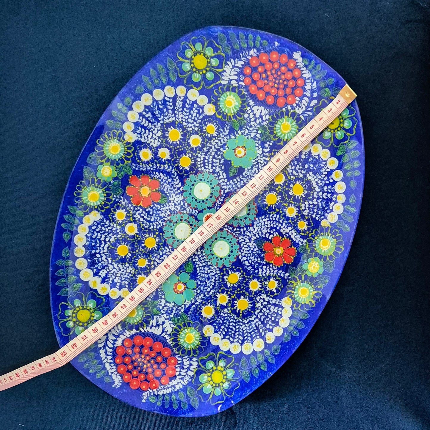 The Blue Mandala Glass Tray
