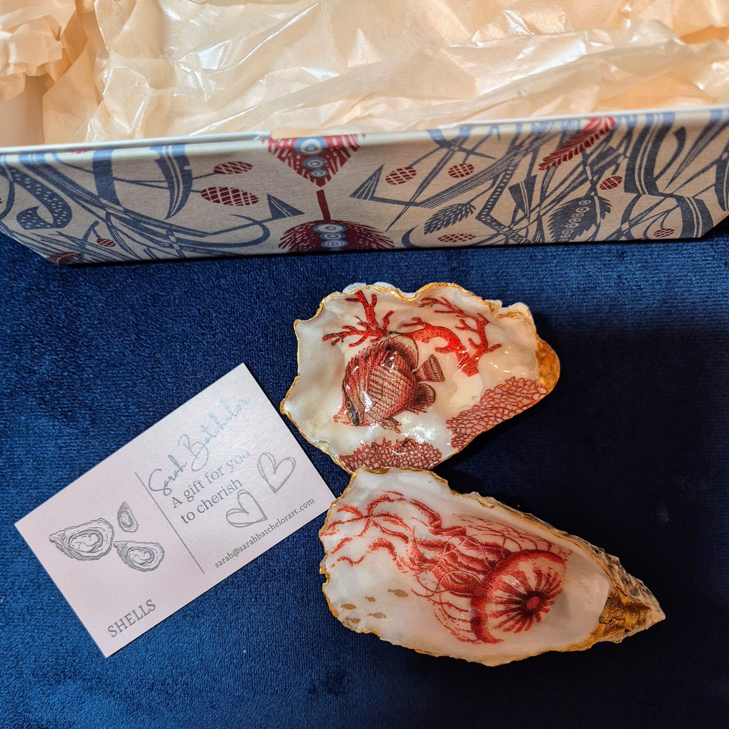 Pair of Sealife Oyster Shell Trinket Dishes