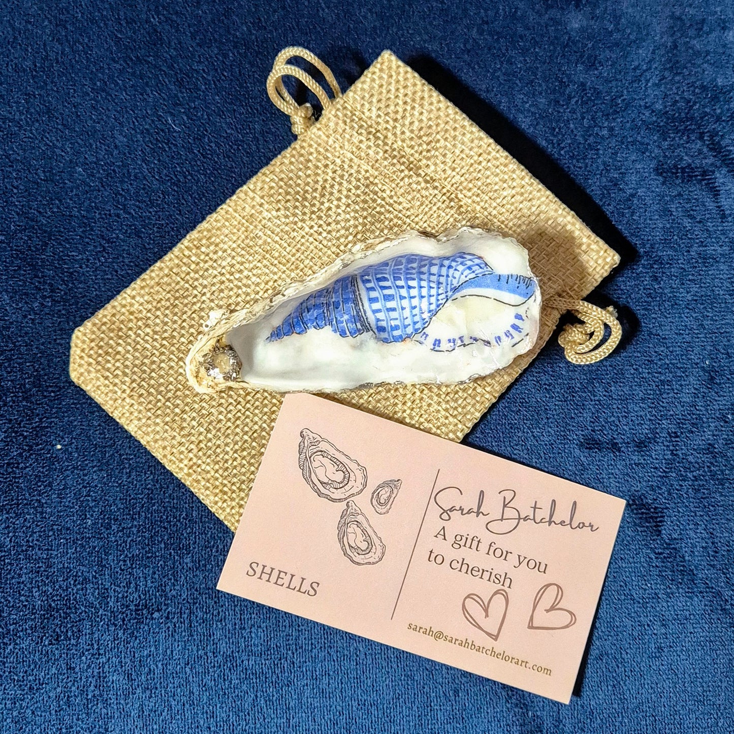 Single Blue Seashell Oyster Dish