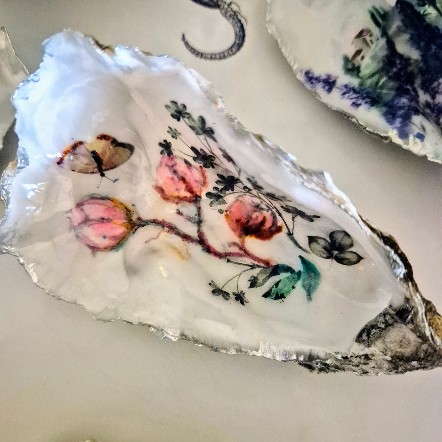 Large Floral Oyster Shell