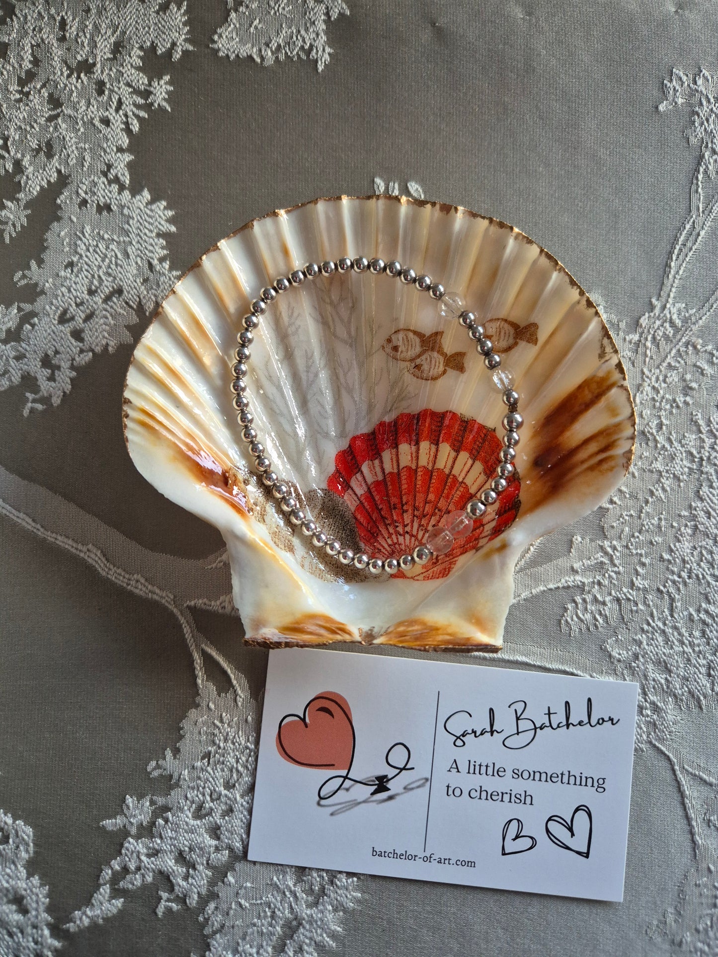 Three Little Fishes - Sea Shell Scallop Trinket Tray and Box