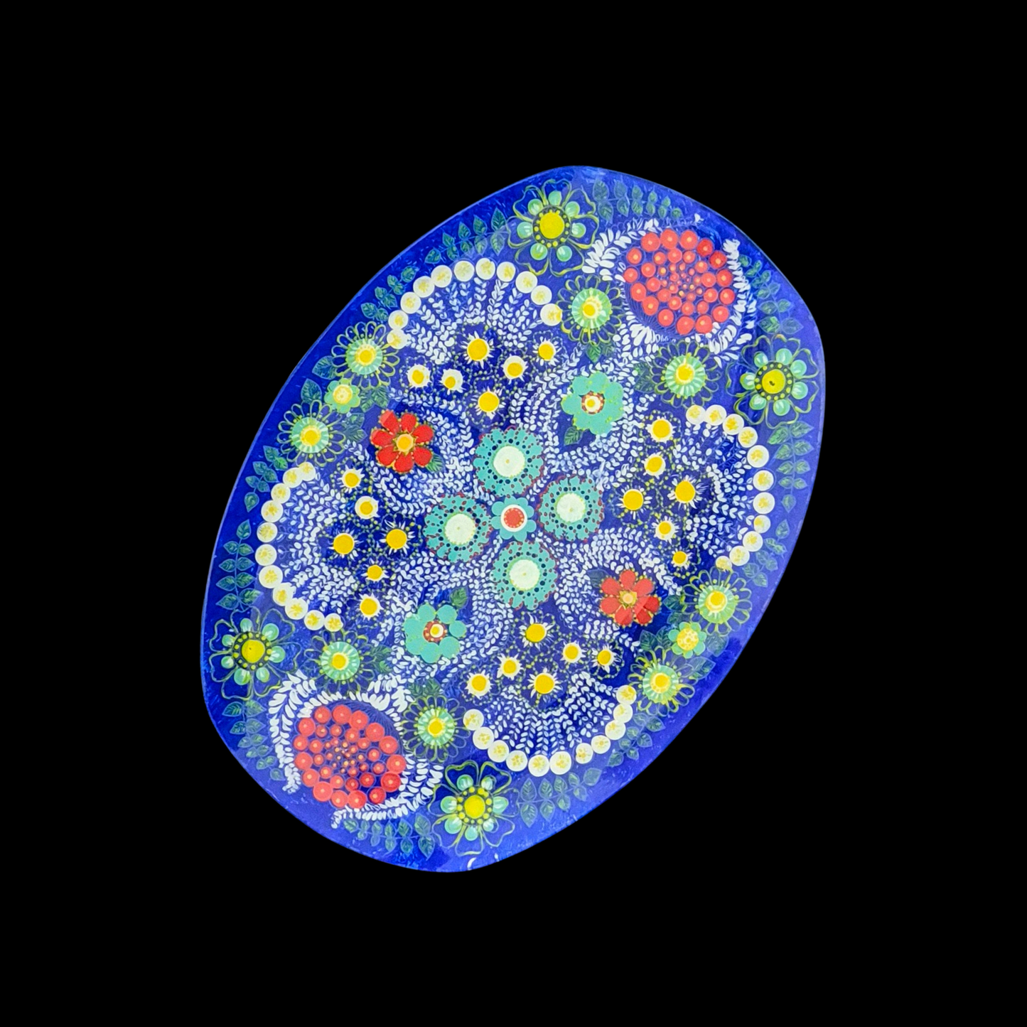 The Blue Mandala Glass Tray