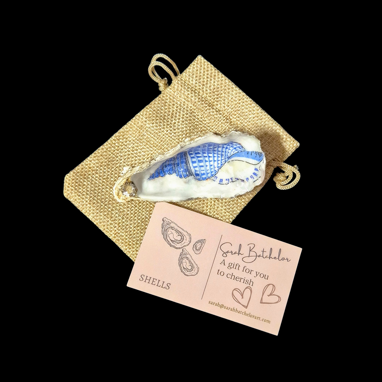 Single Blue Seashell Oyster Dish