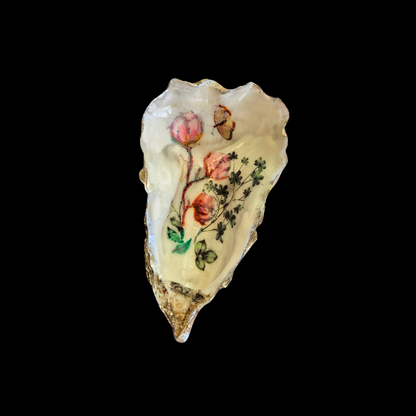 Large Floral Oyster Shell