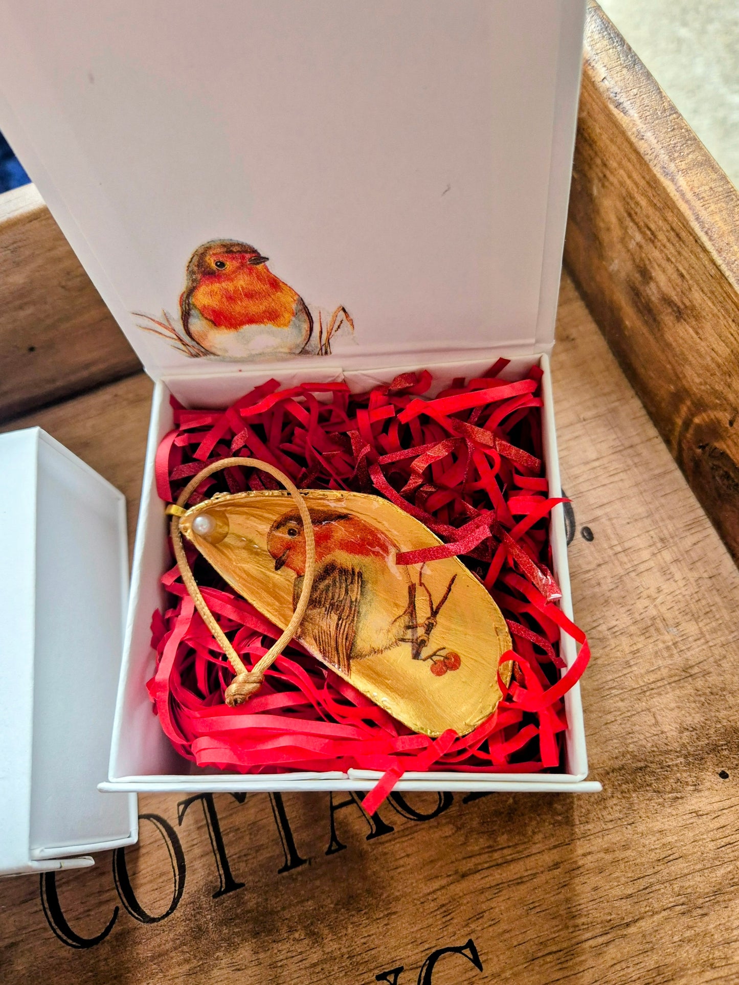 Mussel Shell Christmas Tree Decoration and Gift Box.
