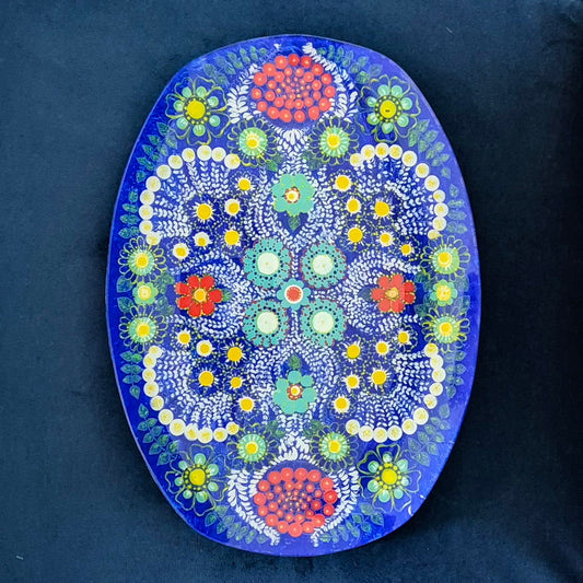 The Blue Mandala Glass Tray