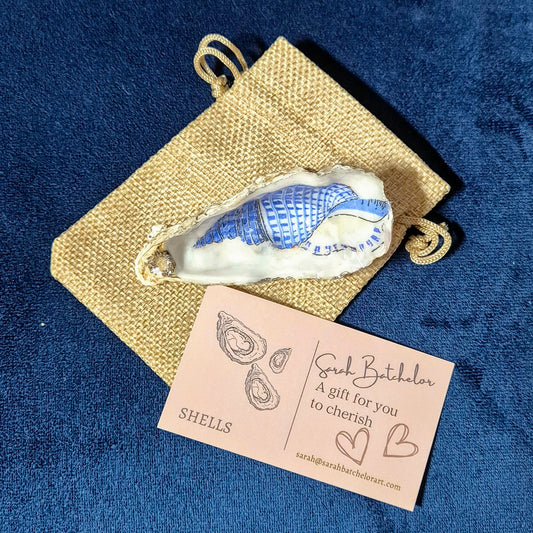 Single Blue Seashell Oyster Dish