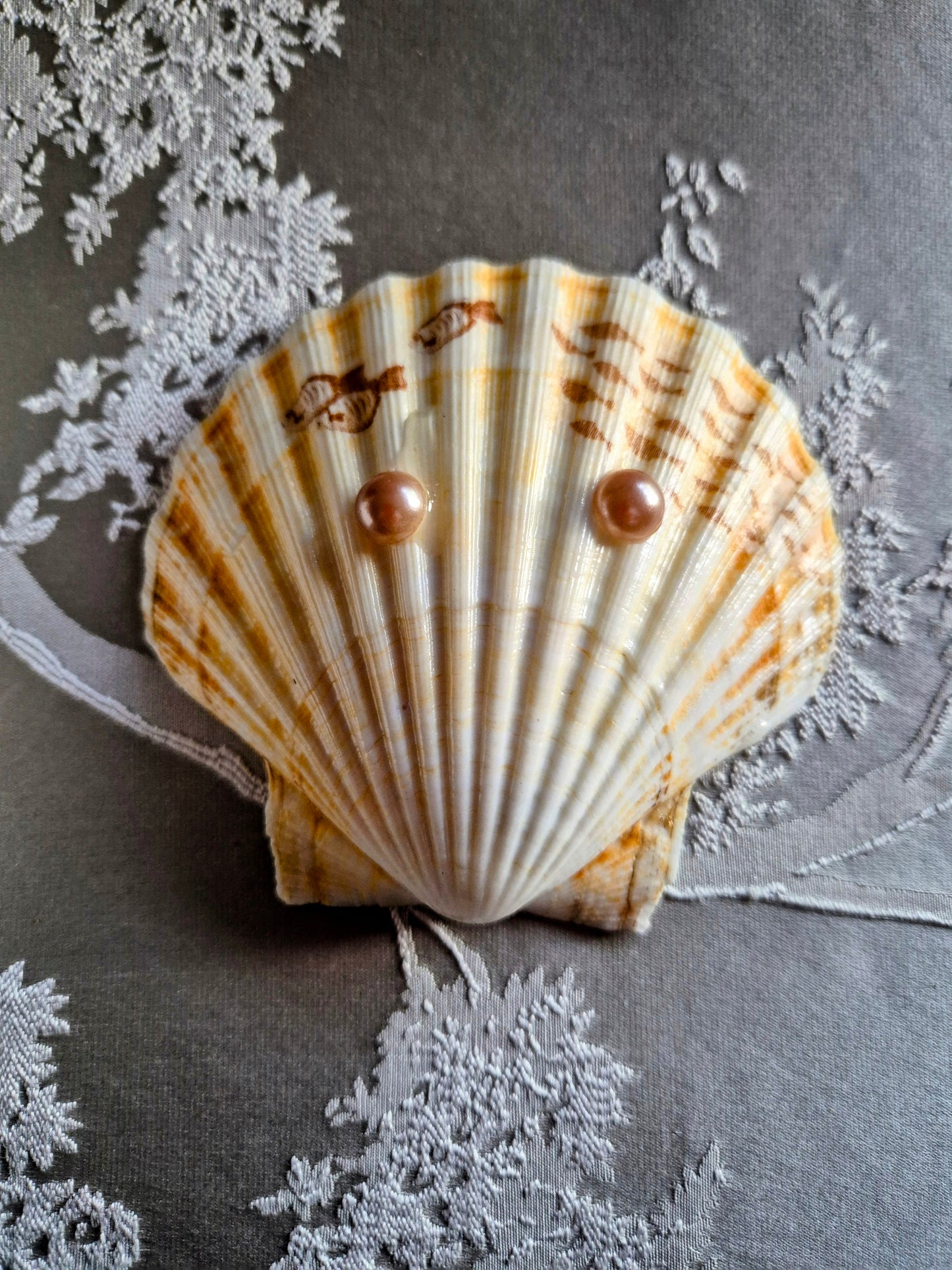 Three Little Fishes - Sea Shell Scallop Trinket Tray and Box
