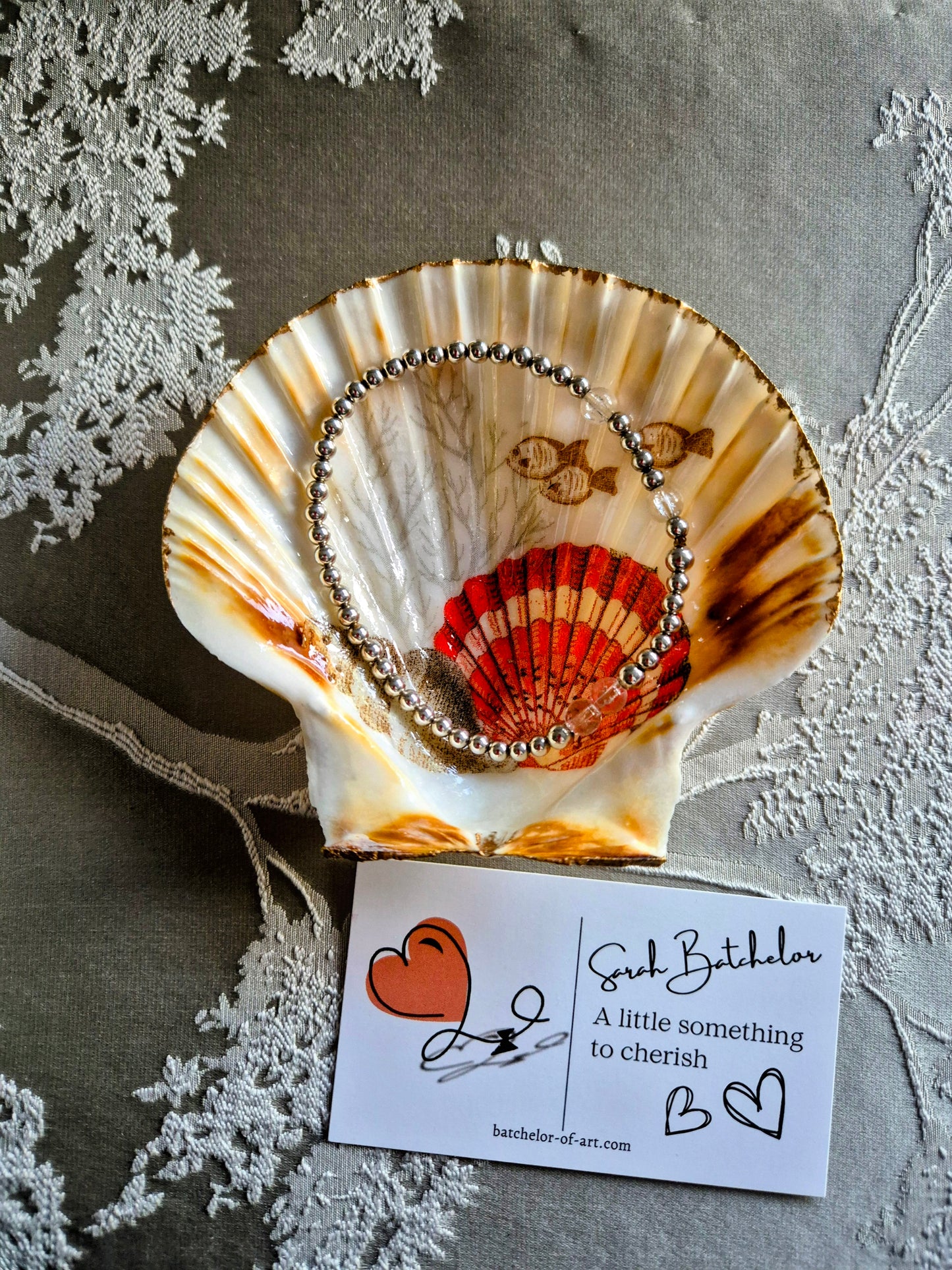 Three Little Fishes - Sea Shell Scallop Trinket Tray and Box