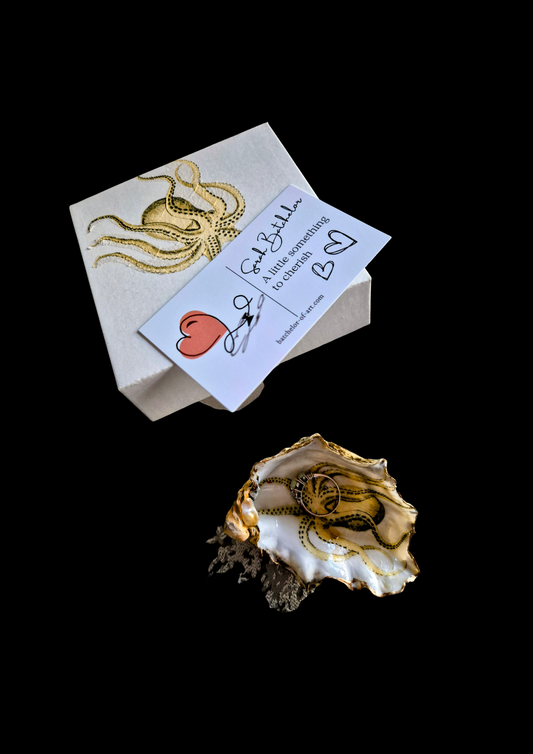 Octopus Oyster Ring Dish & Box